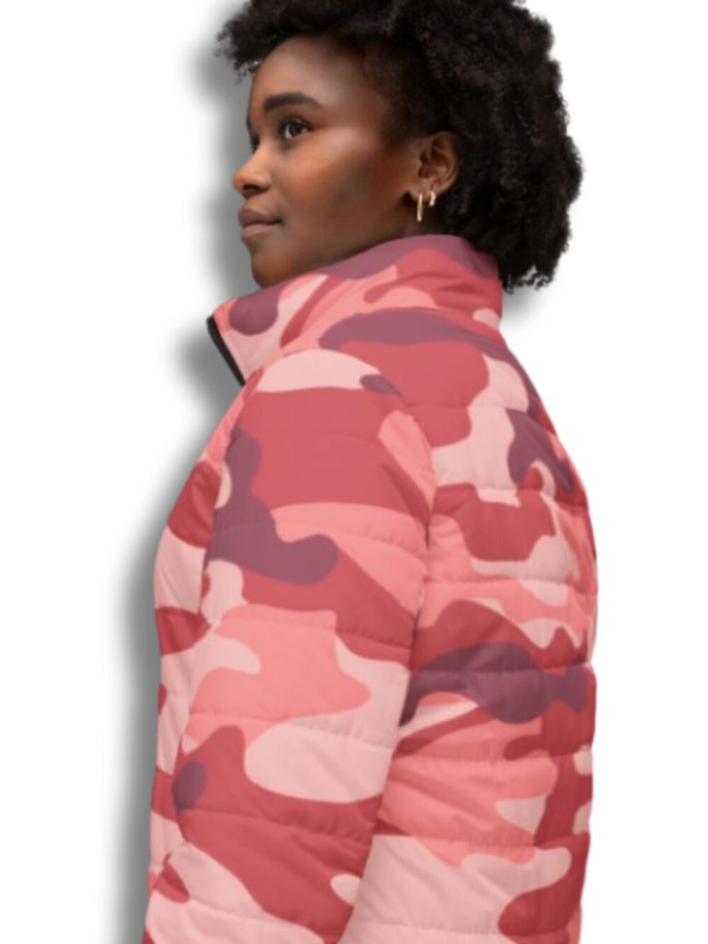 💖 Women’s Pink Camo Puffer 💥 Streetwear Must-Have 🔥